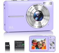 Appareil Photo Numérique 1080P Appareil Photo 44 Mp Appareil Photo Compact Portable Avec Écran Lcd 2,4"",Zoom Numérique 16X,Carte Mémoire Micro 32 G,1 Batterie Pour Adolescents,Étudiants-Violet