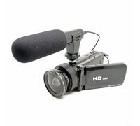 Appareil photo numérique 16 MP, avec microphone externe pour un son clair, zoom numérique 16x, plusieurs résolutions vidéo jusqu'à 1080p (noir)