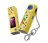 Appareil photo numérique 2,4 K pour étudiant, compact avec objectif rotatif à 180°, écran de 6,1 cm pour enfants (jaune)