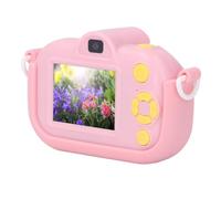 Appareil photo numérique, 32 MP multifonctionnel avant et arrière, écran IPS de 2 pouces avec bandoulière pour enfants pour cadeaux (rose)