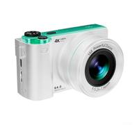 Appareil photo numérique 4 K 64 MP, avec zoom numérique 16x, appareil photo compact et enregistreur vidéo vintage pour étudiants, photographie de voyage (blanc)