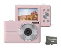 Appareil photo numérique 44MP/1080P avec zoom 16X, illumination et carte 32 Go Pink