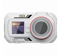 Appareil photo numérique, 48 MP 2,5 K double écran avec écran principal WiFi 3", objectif AF, enregistrement photo HD, batterie étendue MP3 XJ400 (blanc)