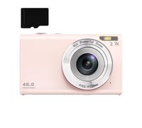 Appareil photo numérique 48MP 2,7K FHD zoom numérique 16X, webcam, mise au point automatique Rose