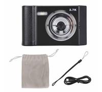 Appareil Photo Numérique 48MP 2,7K HD, Zoom 8X, écran IPS, Anti-secousse, pour Les Aventures en Voyage et Les Fêtes Entre Amis (Black)