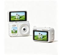 Appareil Photo Numérique 48MP Écran Orientable Compact(White) | Écran orientable flexible, idéal selfies et vlogs, angles de pour vue multiples, pour prise de pour vue facile