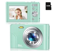 Appareil photo numérique 48MP FHD 1080p avec zoom 16x et carte mémoire de 32 Go Green