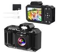 Appareil Photo Numérique, 4K 48MP AutoFocus Caméra avec Carte SD 32G, Zoom Numérique 10X, Écran de 2,8", Digital Camera Vlog Appareil Photo Compact pour Enfants, Adolescents et Débutants (Noir)