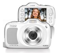 Appareil photo numérique 4K 64 MP pour la photographie avec autofocus, zoom 16x, design compact, inclut une carte SD 32 Go,Blanc