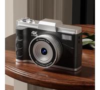 Appareil photo numérique 4K 64 MP, zoom numérique 16x, objectif diagonal autofocus, écran LCD de 3,0", fonctionnement manuel complet, mémoire de carte TF extensible (noir)