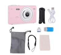 Appareil Photo Numérique 4K 64MP, Compact avec Double Caméra, Zoom 16X, Flash et Stabilisation - Autofocus Rapide, Idéal Vlog, Voyage et Portrait (Rose)