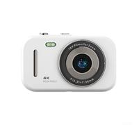Appareil photo numérique 4K avec capteur 48MP et 2 écrans IPS de 8 pouces, caméra vidéo numérique portable avec zoom numérique 16x et flash intégré, prend en charge les cartes TF jusqu'à 128 Go (blanc