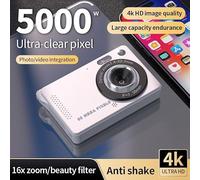 Appareil photo numérique 4K avec capteur 50 MP et zoom optique 16x, caméra portable de vlogging avec 2 écrans TFT LCD de 20,3 cm pour photographie intérieure et extérieure (argent 32 G)