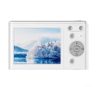 Appareil photo numérique 4K avec résolution 50 MP, design portable, zoom 16x, fonction anti-secousses et lumière de remplissage intégrée pour capturer et clarifier des images (blanc)