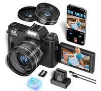 Appareil photo numérique 4K, caméra de vlogging 64 MP avec écran rabattable de 3", zoom numérique 18x, carte micro SD de 32 Go, idéal pour les débutants, la photographie et YouTube