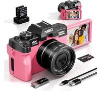 Appareil Photo Numérique 4K,Caméra Vlogging 48Mp Pour Youtube Avec Microphone Et Poignée Pour Trépied, Caméra Vidéo Avec Kit De Création De Contenu