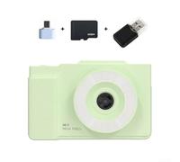 Appareil photo numérique 4K d'entrée de gamme avec 6400 W pixels, design à écran rabattable, mise au point automatique, flash, minuterie et mode rafale, support de fente pour carte TF (vert 32 Go)