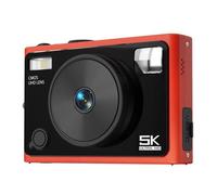 Appareil Photo Numérique 5K 72MP WiFi Zoom 18X Auto Focus Pour Étudiants Noir + Rouge YONIS