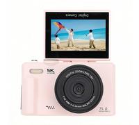Appareil Photo Numérique 5K 75MP avec WiFi et Écran Orientable 180°, Caméra Youtube Zoom 18X, Autofocus, Filtre Beauté, Photographie Macro, Webcam HD, Compact pour Voyage