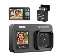 Appareil photo numérique 5K à double écran, caméra de photographie Vlog 80 MP pour YouTube, campus, voyage, appareil photo compact pour adolescents et débutants avec autofocus, zoom 18x