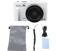 appareil photo numérique 5k HD 75MP UHD 18xAF Autofocus 3 pouces Flip Screen WiFi avec flash pour la photographie et la vidéo Blanc