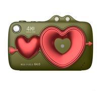 Appareil photo numérique, 64 MP 4 K avec WiFi et écran rabattable de 7,1 cm, objectif grand angle rétro, enregistreur Vlog Webcam pour de superbes photos XJ700 (vert)