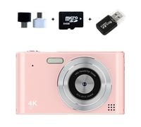 Appareil photo numérique 64G CCD pour enfants et étudiants avec zoom 16x écran 2,4 pouces, appareil numérique résolution 4K rose