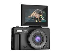 Appareil Photo Numérique 64MP 4K avec Zoom 18X, écran IPS, Balance des Blancs, Stabilisation, Détection de Visage pour la Photographie, Vlogging (Black)