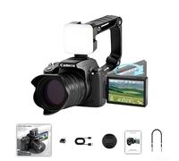 Appareil photo numérique, 68 MP avec écran rabattable et zoom 28x, viseur vidéo 4K haute définition DSLR accessoires de photographie, appareil photo DC207 au niveau de la taille (ensemble caméra)