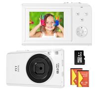 Appareil Photo Numérique 68MP 4K Compact Caméra Zoom Numérique 16X Digital Camera avec Carte de 64 Go pour Étudiant Adulte Débutant Cadeau (Blanc)