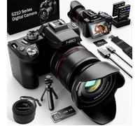 Appareil Photo Numérique 8K 64MP avec Mise Au Point Automatique, Zoom Optique 16X, Écran IPS 3"" 180°, WiFi, Carte 64GB