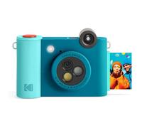 KODAK Smile+ Appareil Photo numérique à Impression instantanée 2 en 1 et imprimante Photo sans Fil Bluetooth - 10 MP, Objectif à Effet Rotatif spécial, Photos Autocollantes Zink 2 x 3 - Bleu