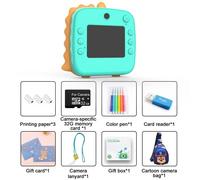 Appareil photo numérique à impression instantanée pour enfants,1080p HD,cadeaux d'anniversaire pour garçons et filles,séance photo en papier pour enfants,caméras vidéo,jouet - Type Blue-with bag