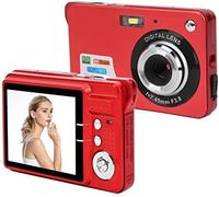 Appareil Photo Numérique, Appareil Photo De Poche Compact 18 Mp 2,7 Pouces, Appareil Photo Numérique Zoom 8X, Prise En Charge Sd 32 Go, Microphone Intégré, Mise Au Point Automatique(Rouge)
