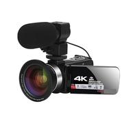Appareil Photo numérique, Appareil Photo numérique caméscope vidéo 4K caméscope lumière de Remplissage Kit Vlog for Le Streaming avec 16X Zoom caméras de Photographie(No SD Card,with Lens MIC)