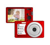 Appareil Photo numérique, Appareils Photo numériques compacts rétro Vintage for la Photographie 48MP 4K Vlog caméscope Auto Focus enregistreur vidéo Portable(16G SD Card,Rot)