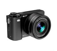 Appareil photo numérique, avec capteur CMOS 64 mp, zoom 16x, enregistrement vidéo 4K, écran rabattable IPS de 7,6 cm et flash photo pour les amateurs de photographie (noir)