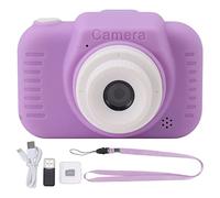Appareil photo numérique avec carte 32 Go, double objectif, zoom 1080p, zoom 8x, rechargeable par USB, pour filles, expérience photo créative et amusante (violet)