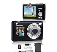 Appareil Photo Numérique avecà Double écran,Autofocus 4K 48MP pour Vidéos de Blog,Carte de 32GB, Appareil Photo Compacts,Zoom 16X, Anti-Vibrations, pour Enfants/Ados/Débutants,Y5