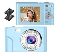 Appareil photo numérique, Bofypoo Autofocus Vlogging FHD 1080p 48MP avec zoom numérique 16x, mini caméra compacte portable pour adolescents, enfants, adultes, débutants (bleu)