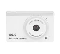 Appareil Photo Numérique, Caméra 50MP HD 1080P avec Zoom 8X, Caméra de Compacte pour Enfant étudiant, Double Caméra Avant et Arrière avec Filtre (White)
