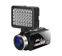 Appareil Photo numérique, Caméra vidéo numérique Professionnel 4K caméscope Fill Light Vlogging Kit for Le Streaming avec 16X Zoom Photographie(128G SD Card,with Light)