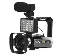 Appareil Photo Numérique, Caméras vidéo 4K Flux Mise Point Automatique 4KMP caméscope numérique ralenti Microphone Vlog Enregistrement caméscope Webcam(16G SD Card,Kit)