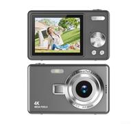 Appareil photo numérique CCD 96 MP 1080p avec autofocus et zoom 16x, écran LCD IPS de 2,4 pouces pour vidéo HD, pour voyages, étudiants, photographie (gris)