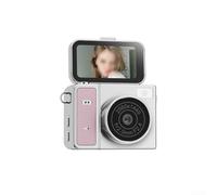 Appareil photo numérique CCD rétro miniature avec vidéo 2K et écran rabattable de 3,7 cm, caméra de prise de vue portable pour capturer des moments quotidiens (argent)
