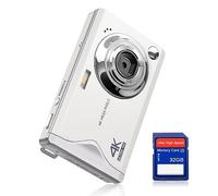 Appareil Photo numérique CCN, 48MP 1080P FHD Appareil Photo avec écran 3,0", Zoom numérique 16X Appareil Photo Compact Portable avec Carte TF 32GB, câble USB, pour Adolescents Enfants Adultes, Blanc