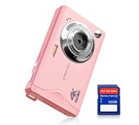 Appareil Photo numérique CCN, 48MP 1080P FHD Appareil Photo avec écran 3,0", Zoom numérique 16X Appareil Photo Compact Portable avec Carte TF 32GB, câble USB, pour Adolescents Enfants Adultes, Rose