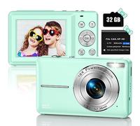 Appareil Photo Numérique Compact 1080P HD 44MP avec Carte 32Go, Appareil Photo Enfant,Rechargeables Appareil Photo Numériques avec 16X Digital Zoom pour Enfant, Adolescent, Étudiant, Adulte(Vert)