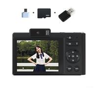 Appareil photo numérique compact 4K 48 MP, flash intégré avec écran de 7,1 cm, pour étudiants, débutants et adolescents (noir, 32 Go)