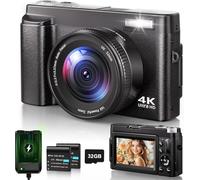 Appareil Photo Numérique Compact 4K Avec 32G Carte, 48Mp Apareile De Photo Autofocus Avec Uv Lentille 3"" Lcd Digital Camera Vlog Avec 16X Digital Zoom Pour Débutant